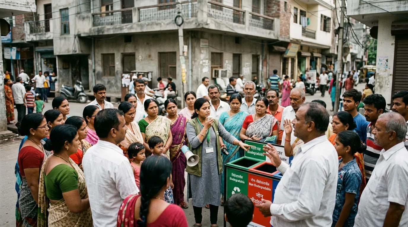 Community members engaging with municipal segregation on the ground