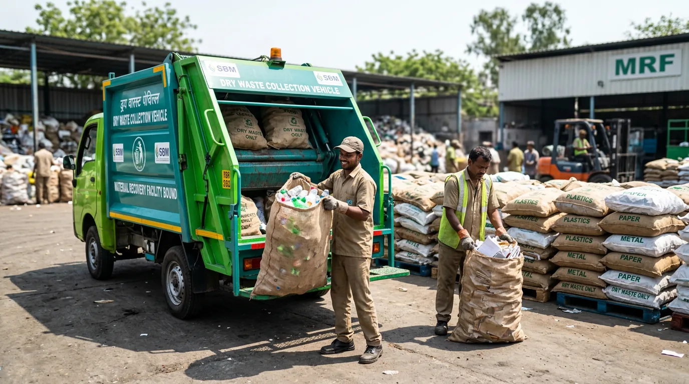 Dry recyclable waste collected separately for recovery