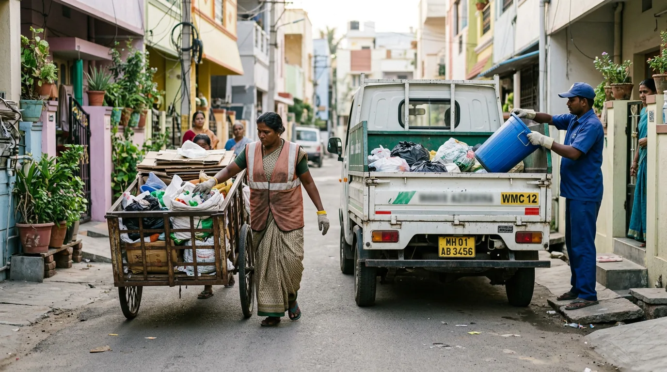 Doorstep collection system designed to include informal waste workers