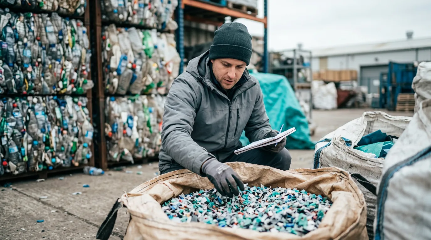 Plastic moving through the waste value chain to recyclers