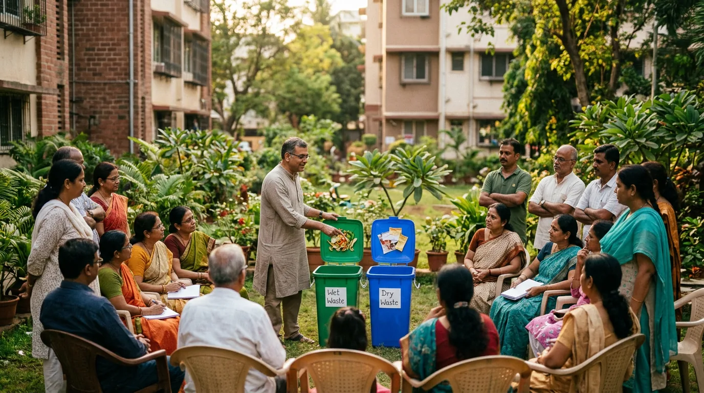 Resident association members at a waste segregation workshop