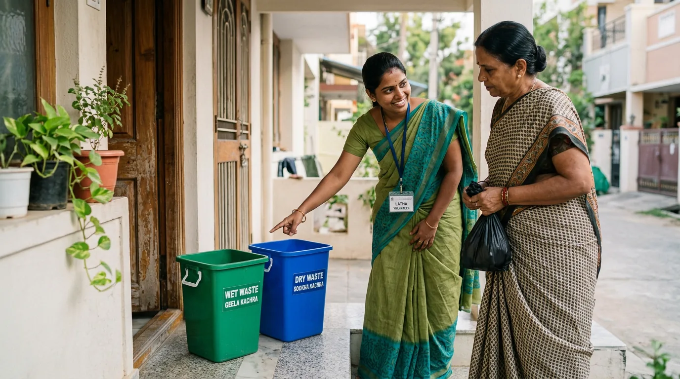 Two-bin source segregation of household waste