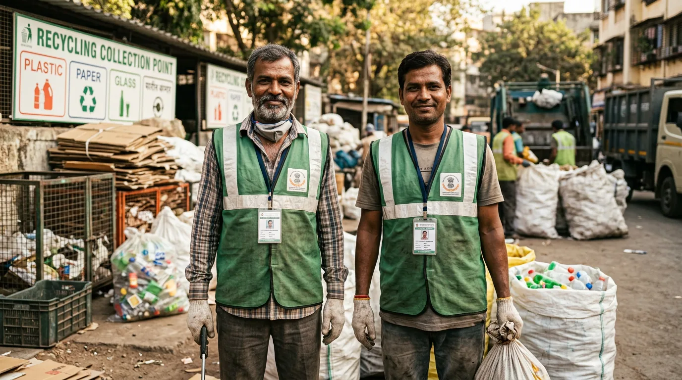 Waste-picker receiving an official identity card and recognised role